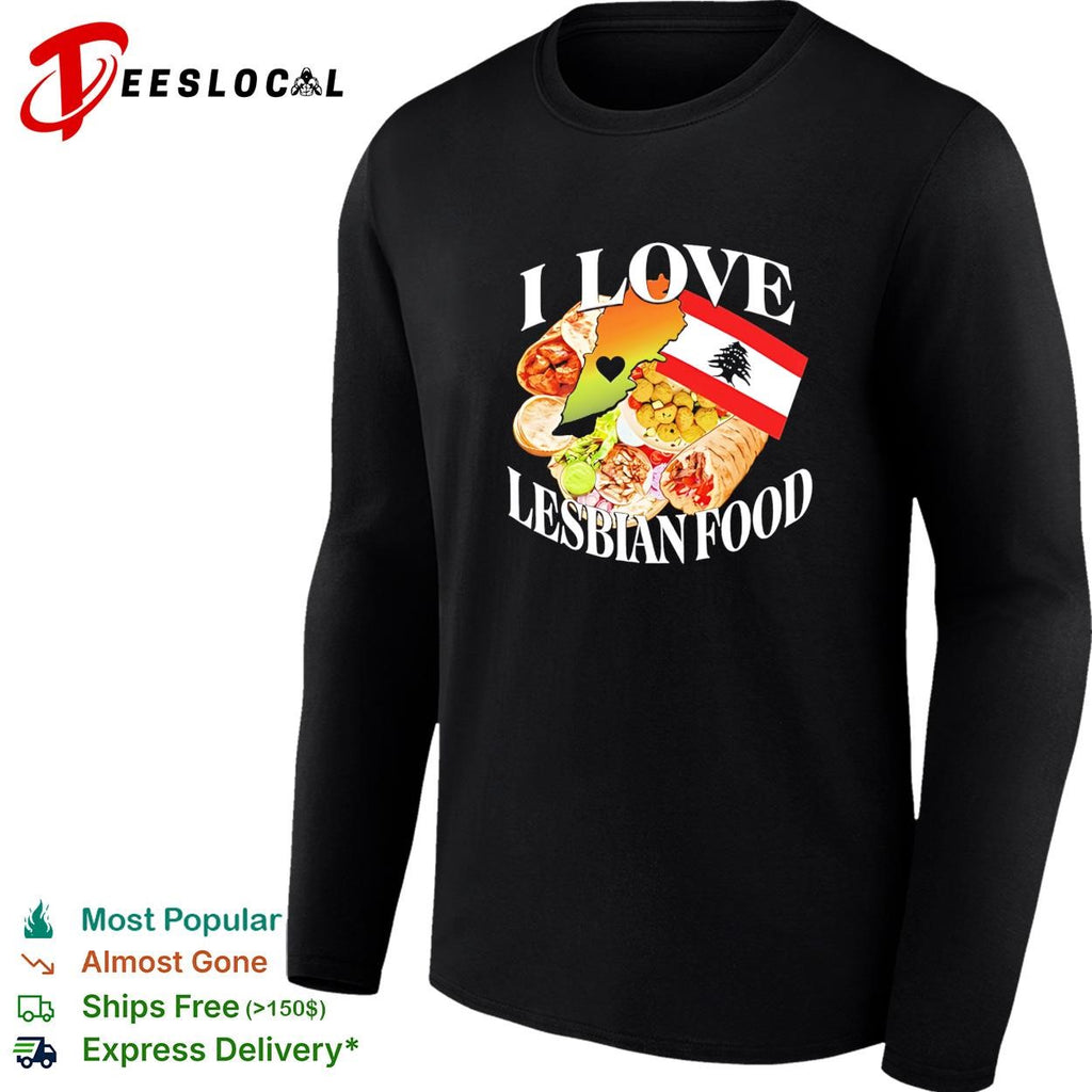 I Love Lesbian Food Lebanon map vintage shirt