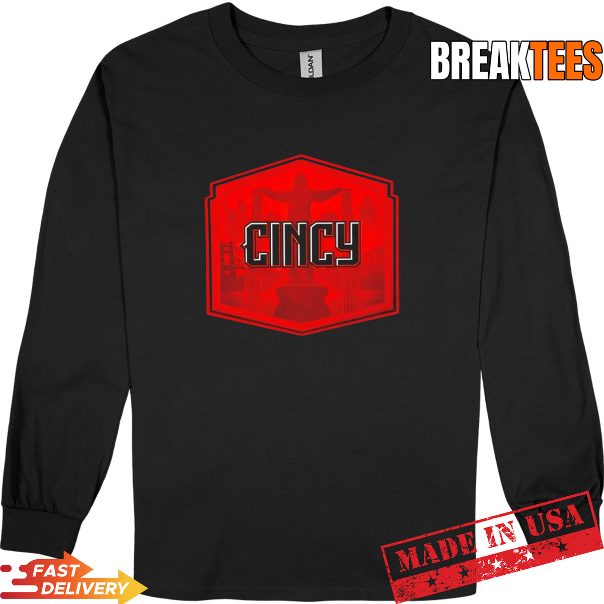 Cincinnati Reds MLB city connect Cityscape Badge t-shirt