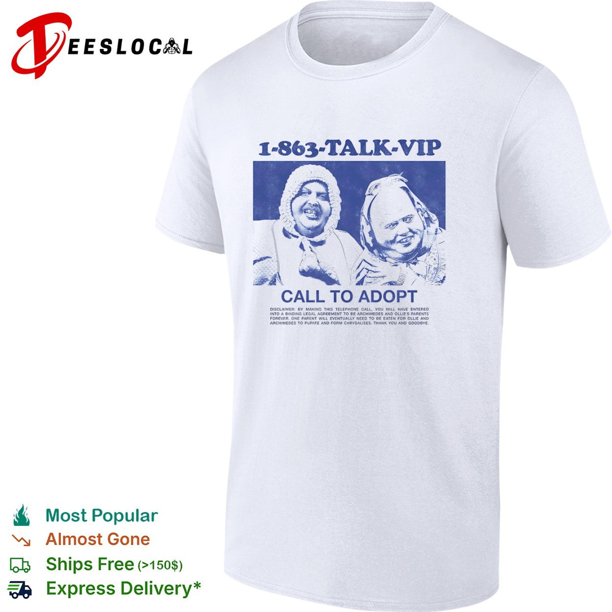 1 863 talk vip call to adopt shirt