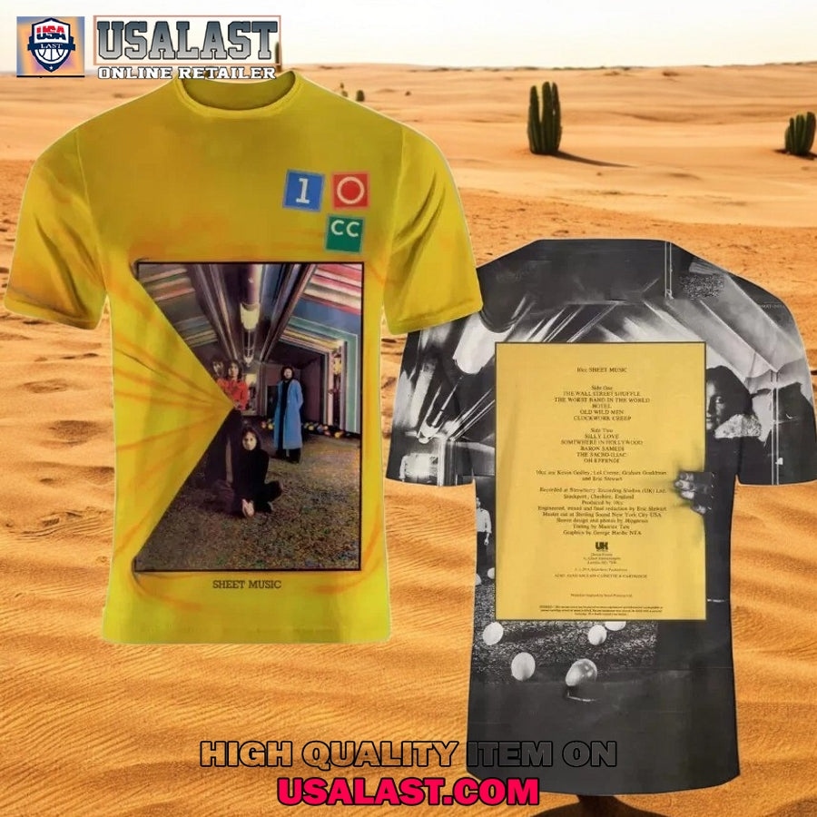 10cc Sheet Music Album Cover 3D Shirt