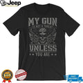 Skull and Dual Pistols “My Gun Is Not A Threat” Tactical T Shirt