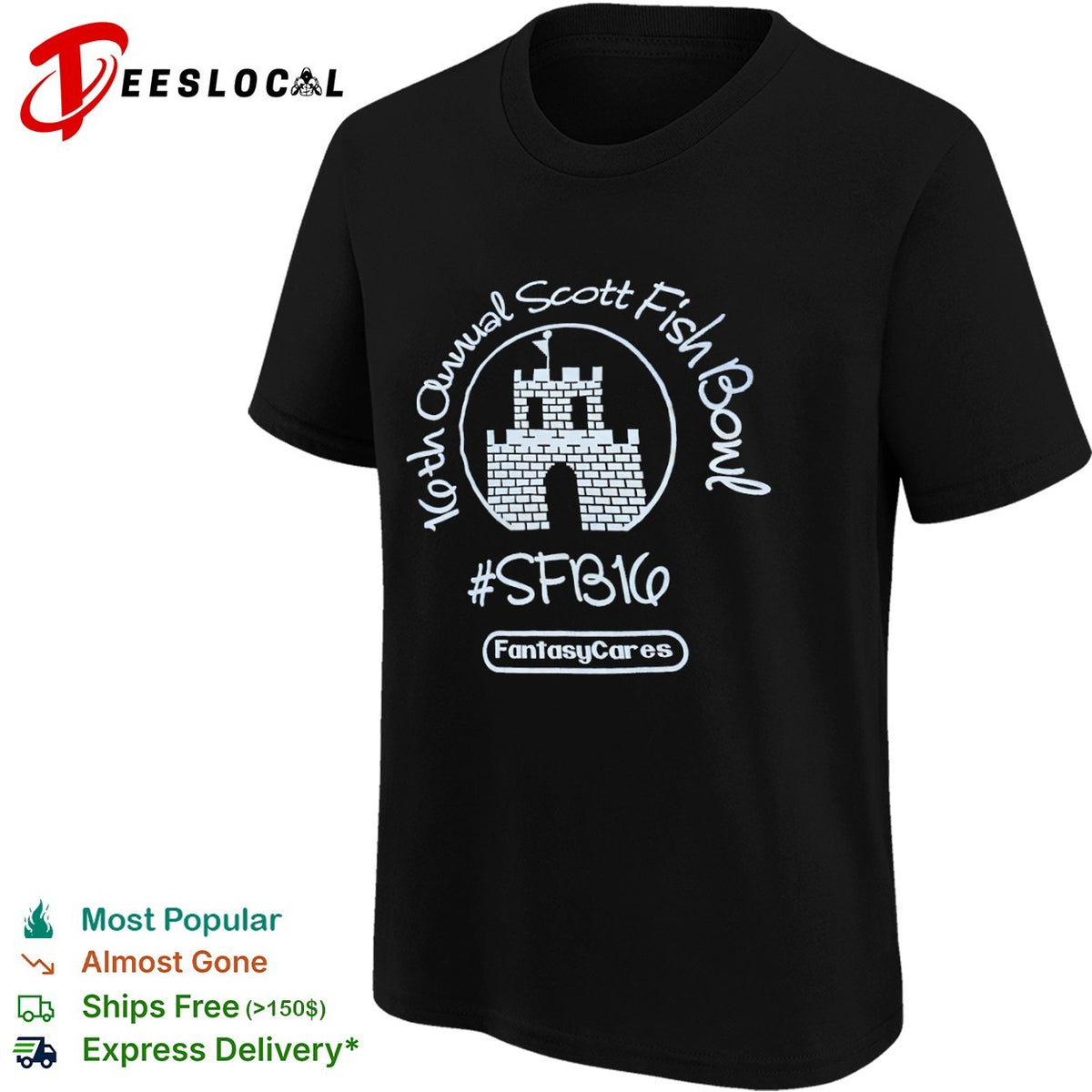 16th Annual Scott Fish Bowl SFB16 FantasyCares Castle shirt