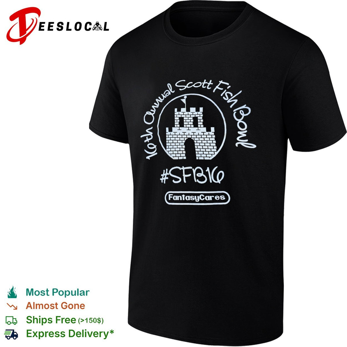 16th Annual Scott Fish Bowl SFB16 FantasyCares Castle shirt