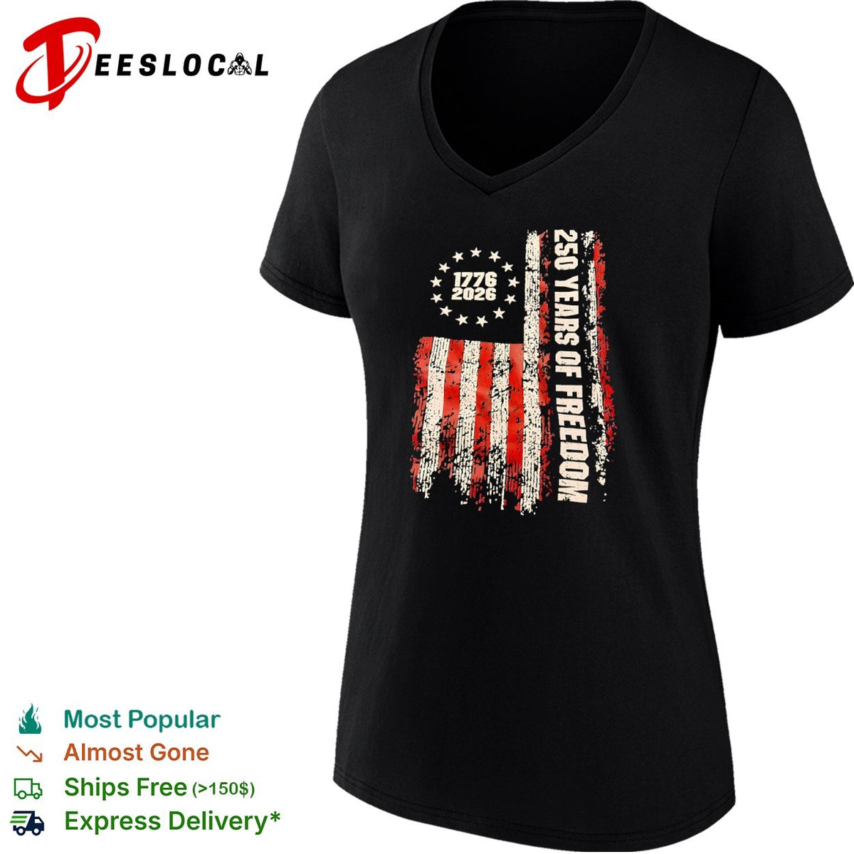 1776 2026 250 Years of Freedom American Flag United States Semiquincentennial shirt