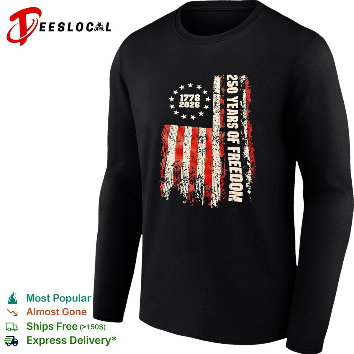 1776 2026 250 Years of Freedom American Flag United States Semiquincentennial shirt