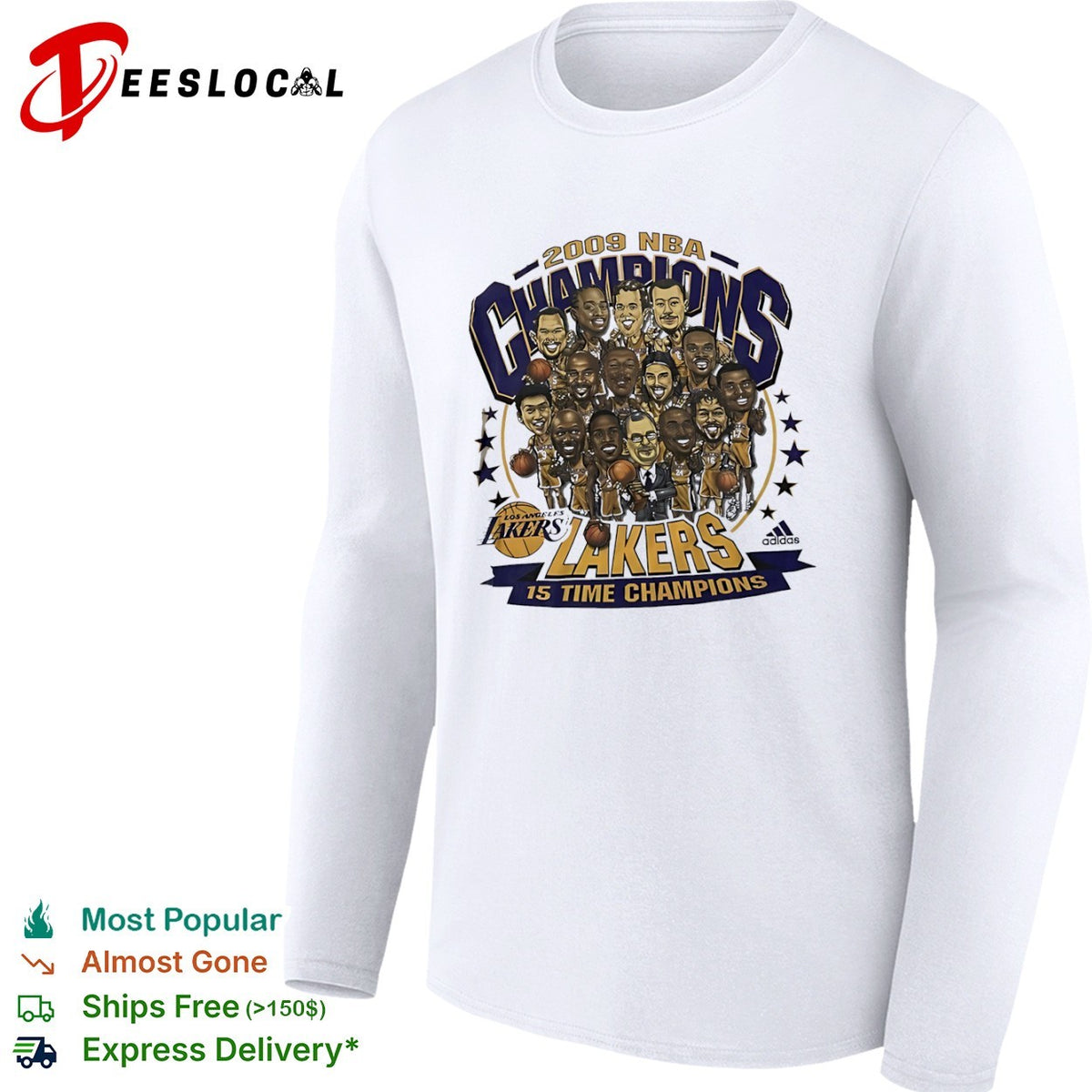 2009 NBA Champions Los Angeles Lakers 15 Time Champions shirt