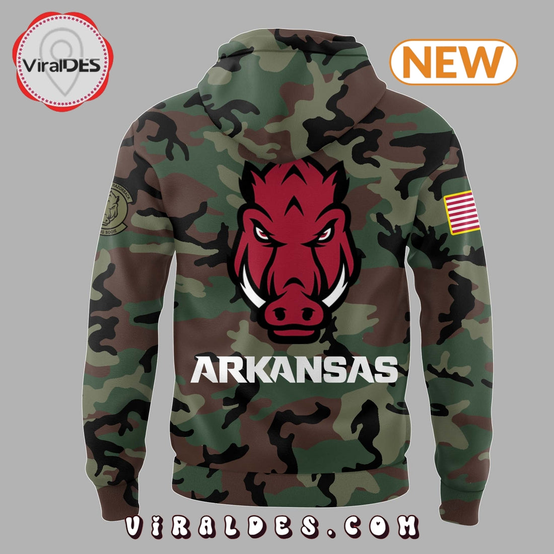 2024 Arkansas Razorbacks Veteran Camo Hoodie, Jogger, Cap