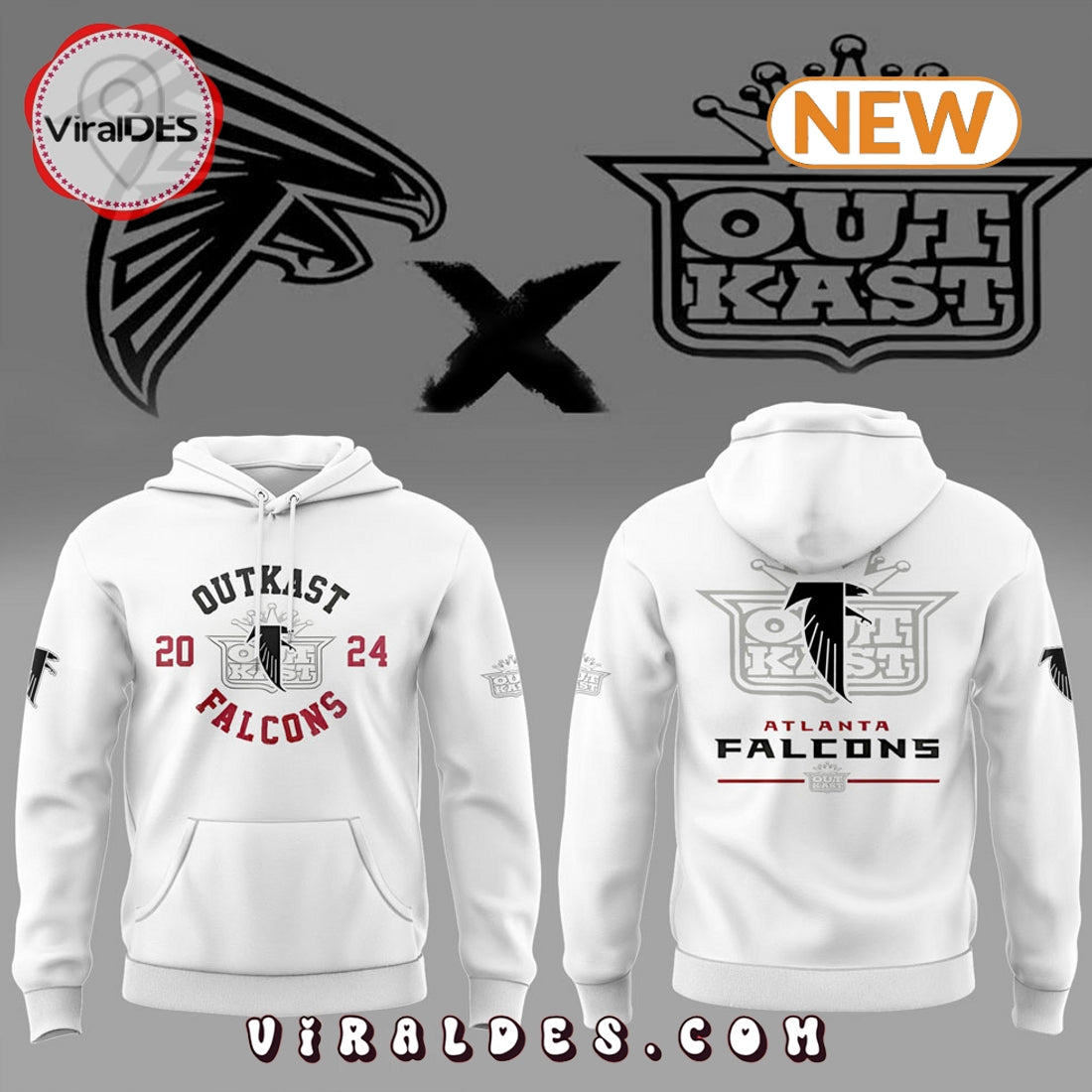 2024 Atlanta Falcons Limited White Hoodie, Jogger, Cap
