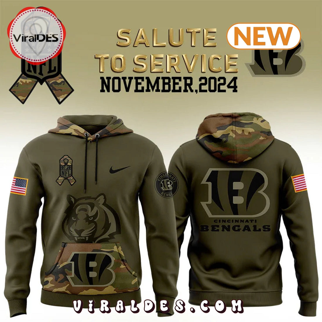 2024 Salute To Service Full Team Camo Hoodie, Jogger, Cap