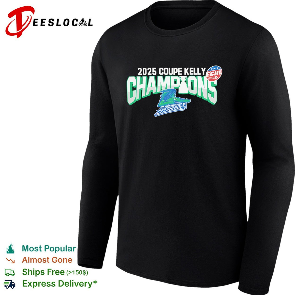 2025 Coupe Kelly Champions Florida Everblades ECHL Hockey Playoffs Winner shirt