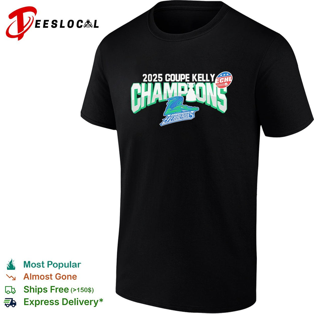 2025 Coupe Kelly Champions Florida Everblades ECHL Hockey Playoffs Winner shirt