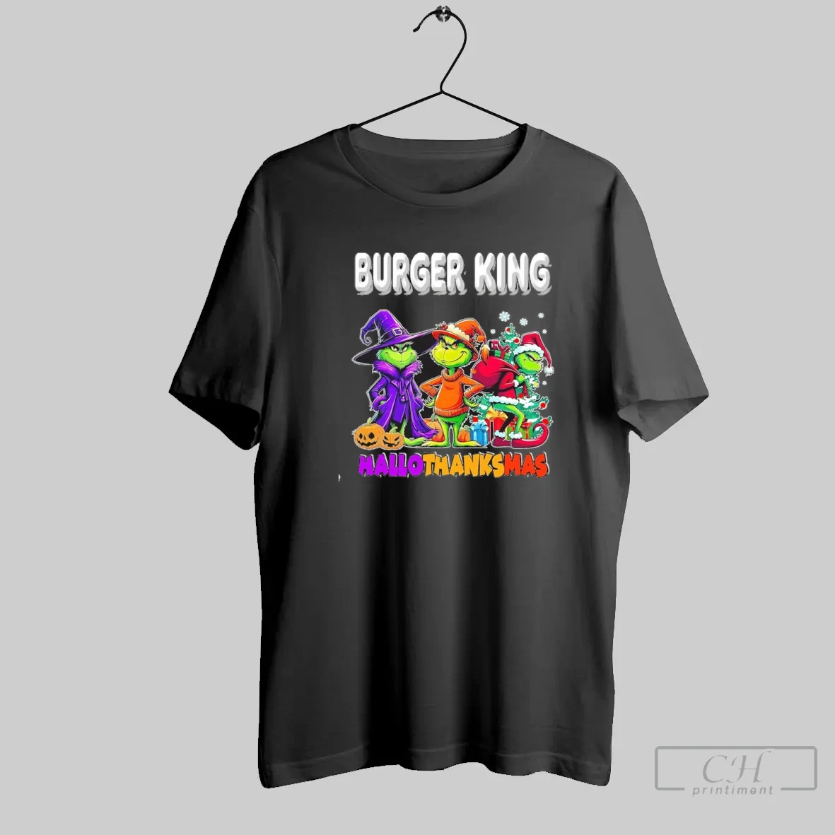 2025 The Grinch Burger King Logo Hallothanksmas T Shirt