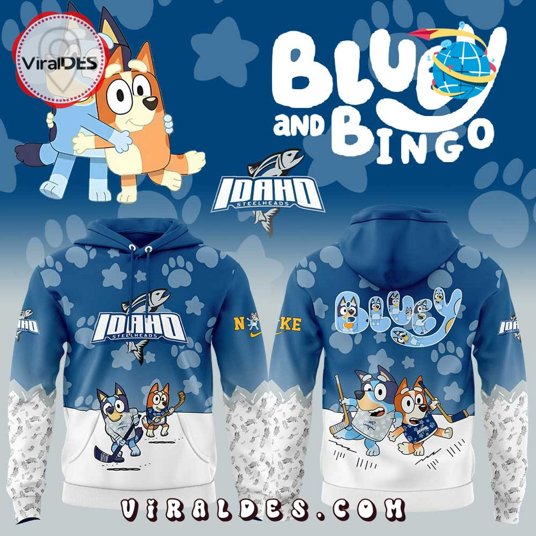 2025 Idaho Steelheads x Bluey and Bingo Hoodie, Pants