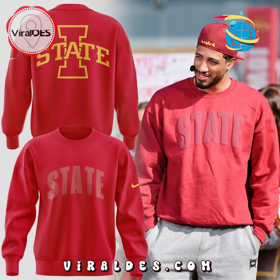 2025 Iowa State Cyclones Football Red Hoodie