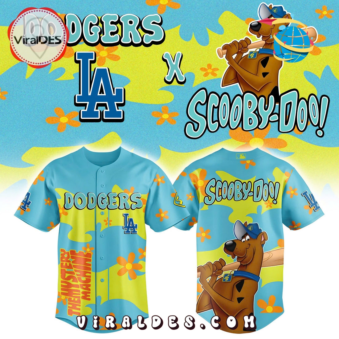 2025 LA Dodgers x Scooby Doo Baseball Jersey