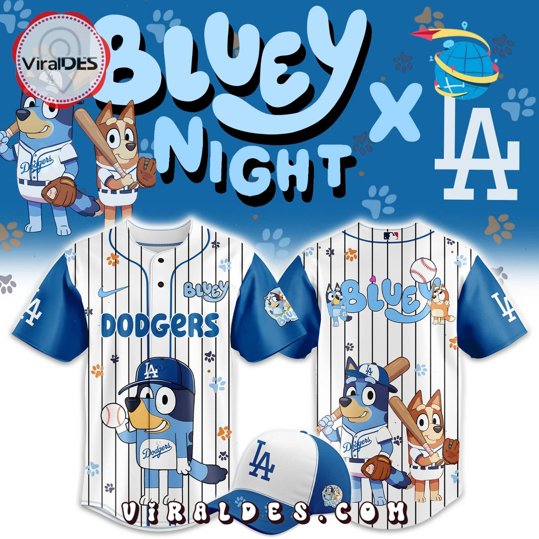 2025 Los Angeles Dodgers x Bluey Night Baseball Jersey