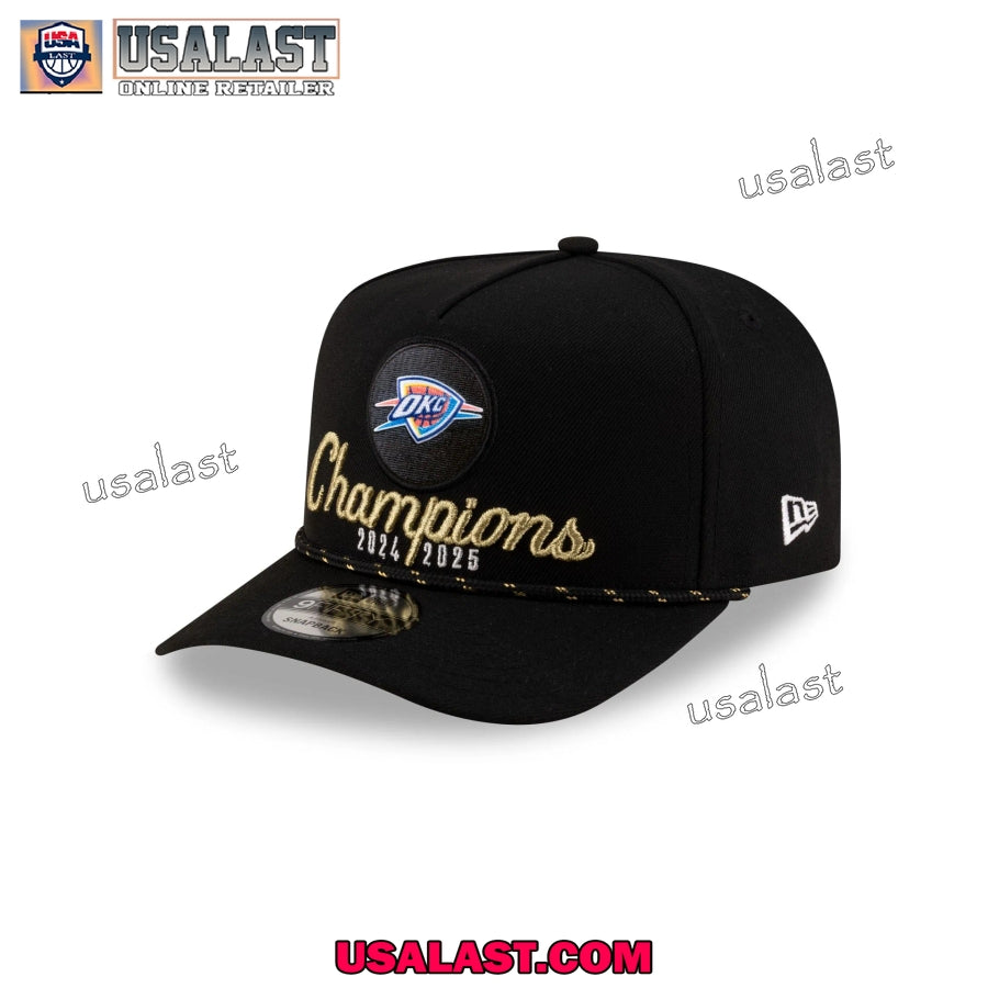 2025 NBA Champions Oklahoma City Thunder Black Snapback Hat