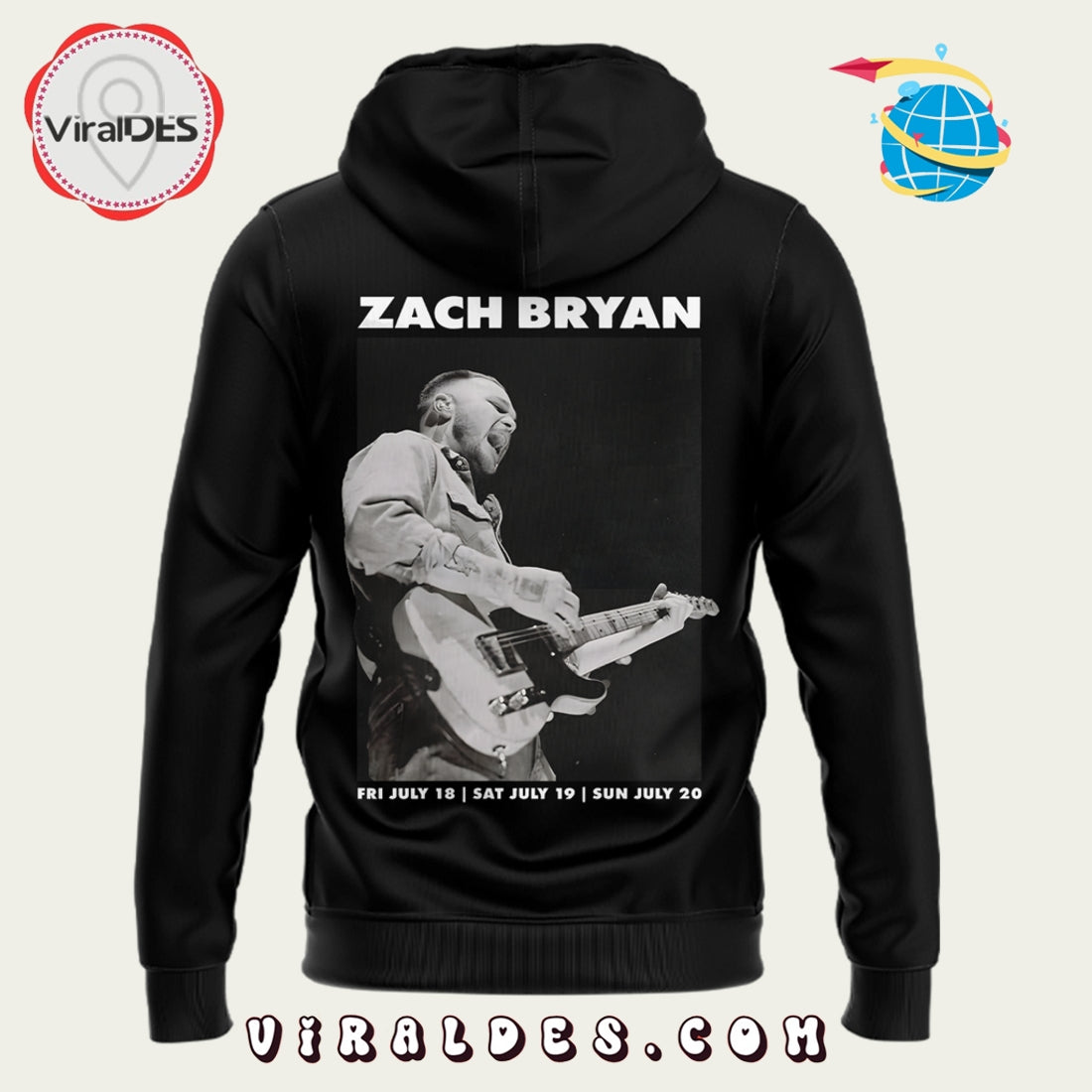 2025 Zach Bryan Meadowlands Black Hoodie