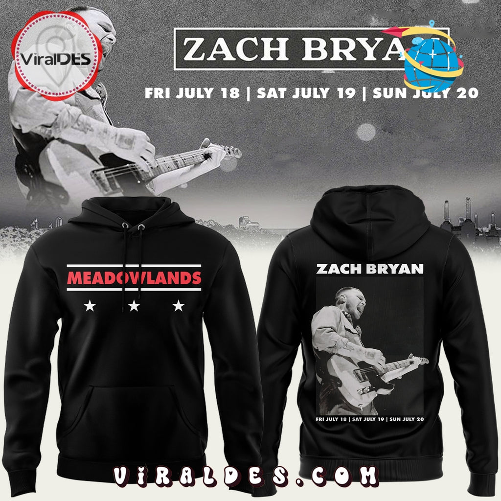 2025 Zach Bryan Meadowlands Black Hoodie, Long Pants