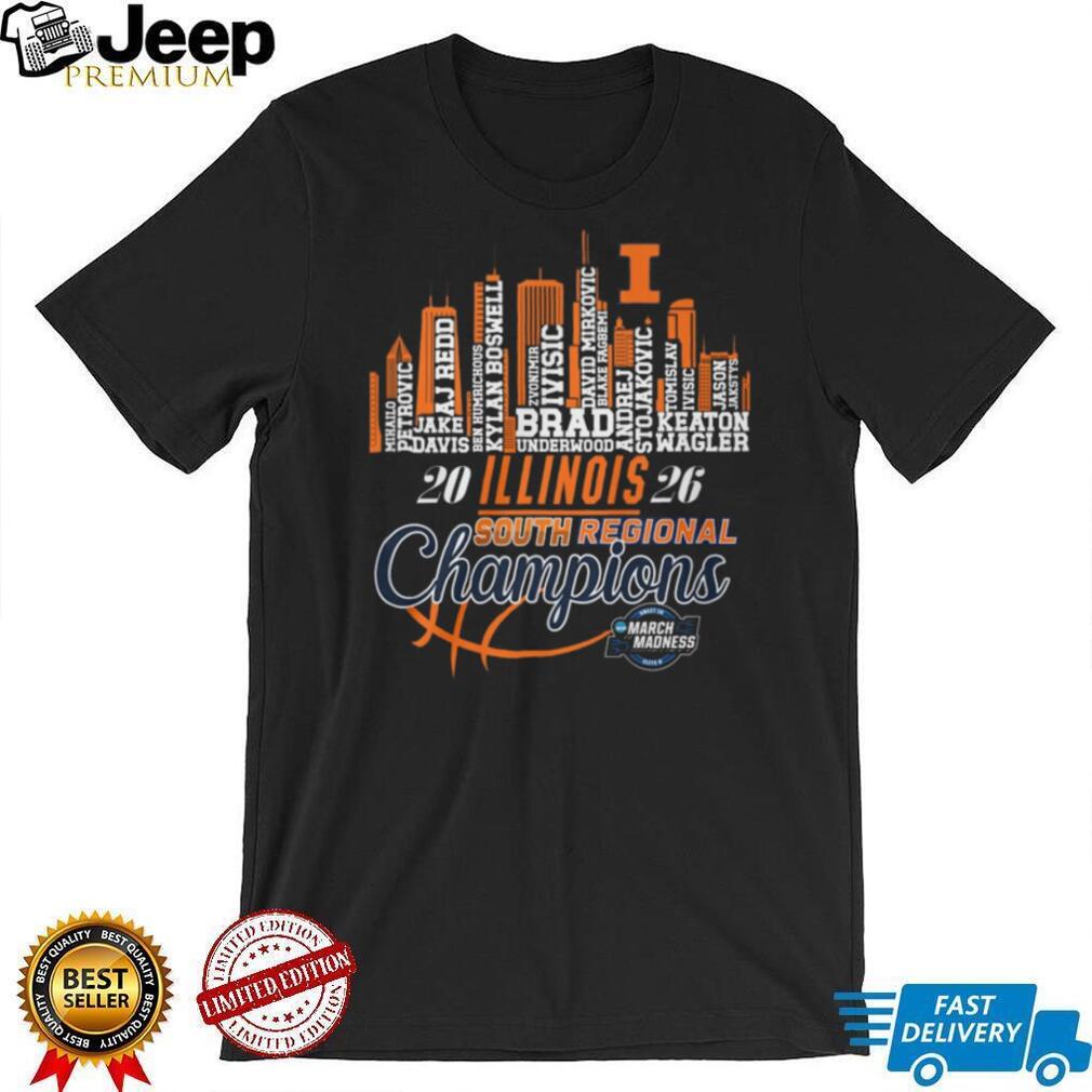 2026 Illinois South Regional Champions NCAA March Madness Roster T Shirt