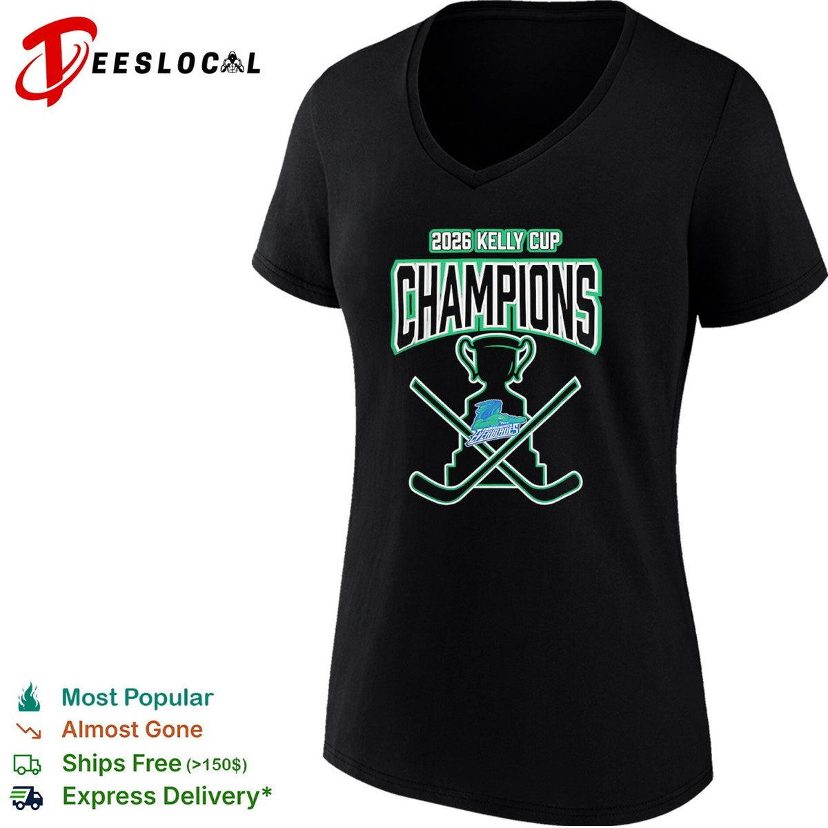 2026 Kelly Cup Champions Florida Everblades Hockey Team Trophy Logo Event shirt