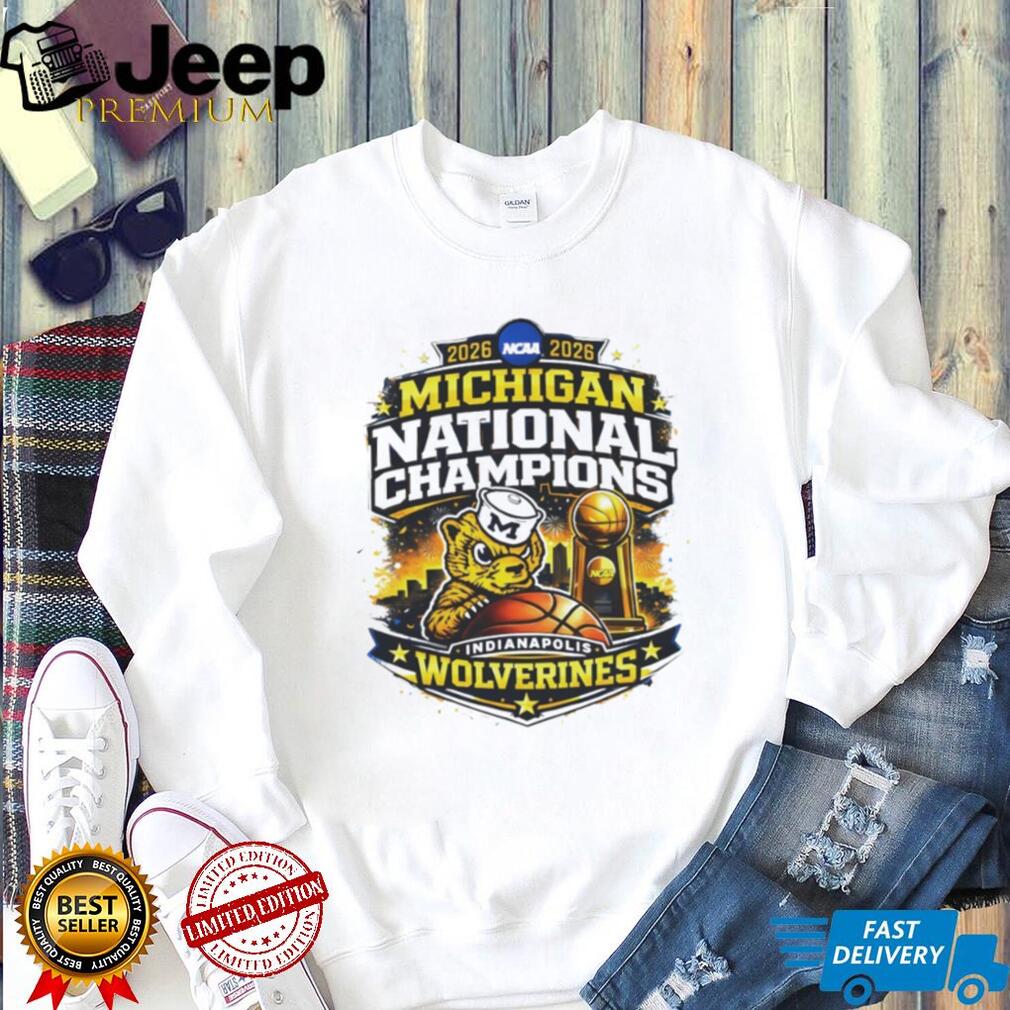 2026 Michigan Wolverines National Champions Indianapolis Mascot Logo T Shirt