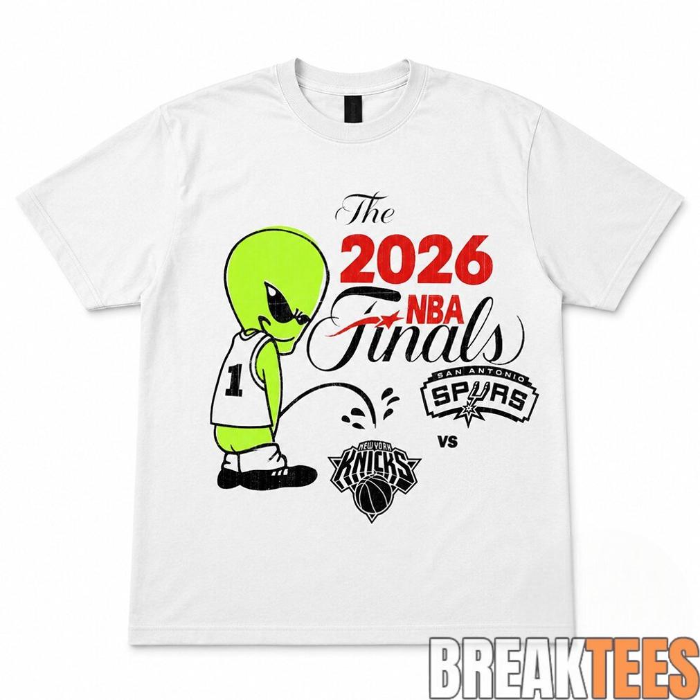 2026 NBA Finals Spurs Wemby Alien Pee On Knicks Shirt