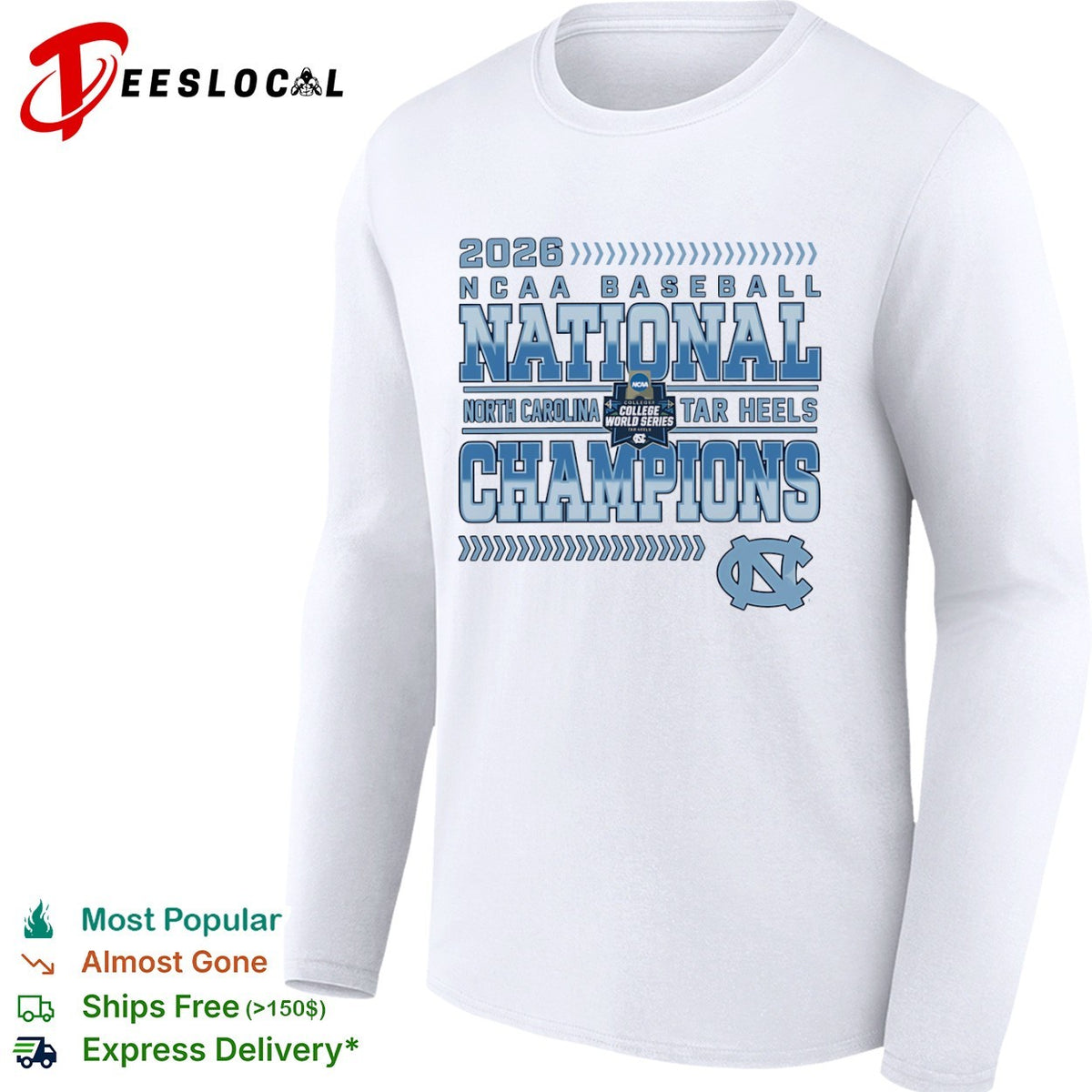 2026 NCAA Baseball National Champions North Carolina Tar Heels shirt