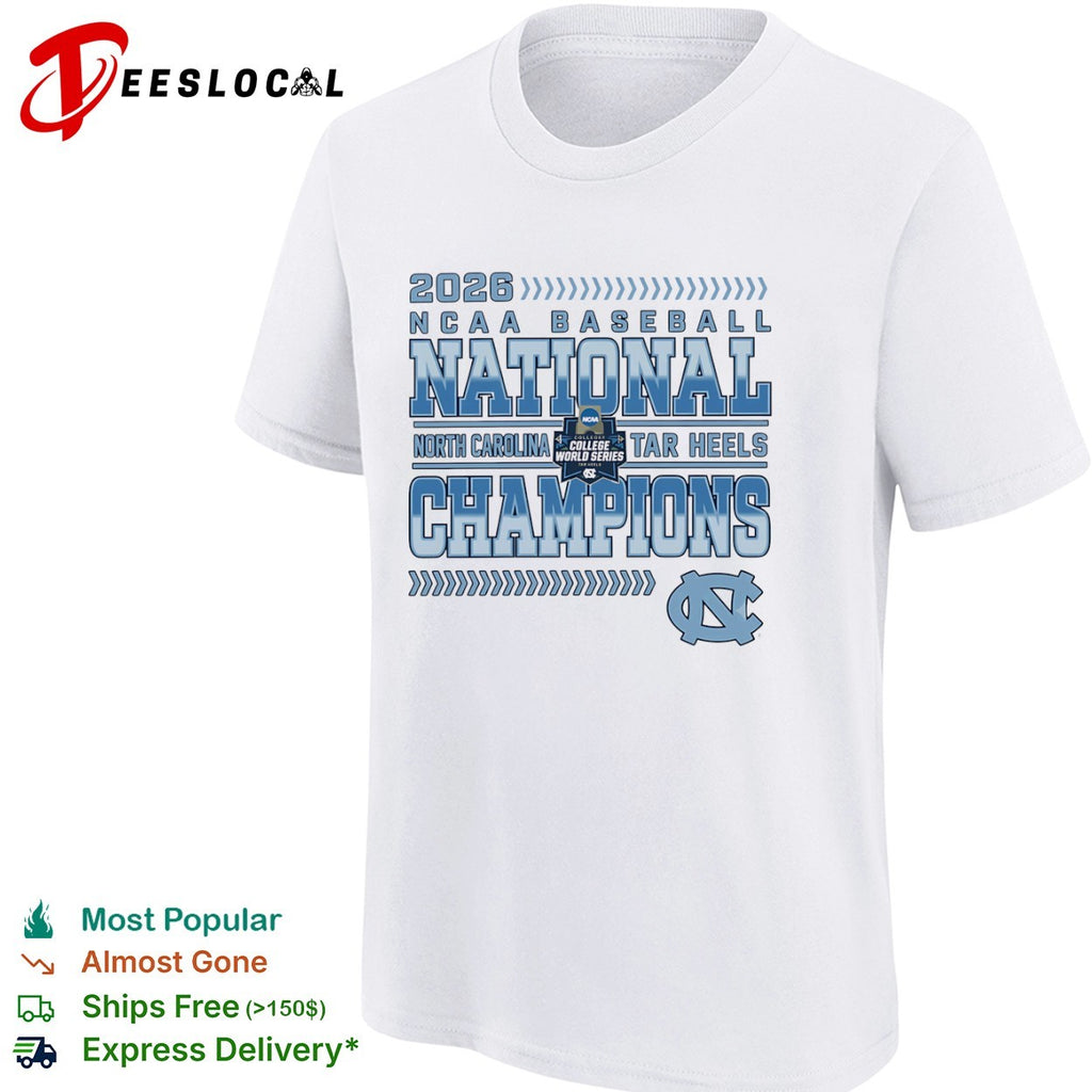2026 NCAA Baseball National Champions North Carolina Tar Heels shirt