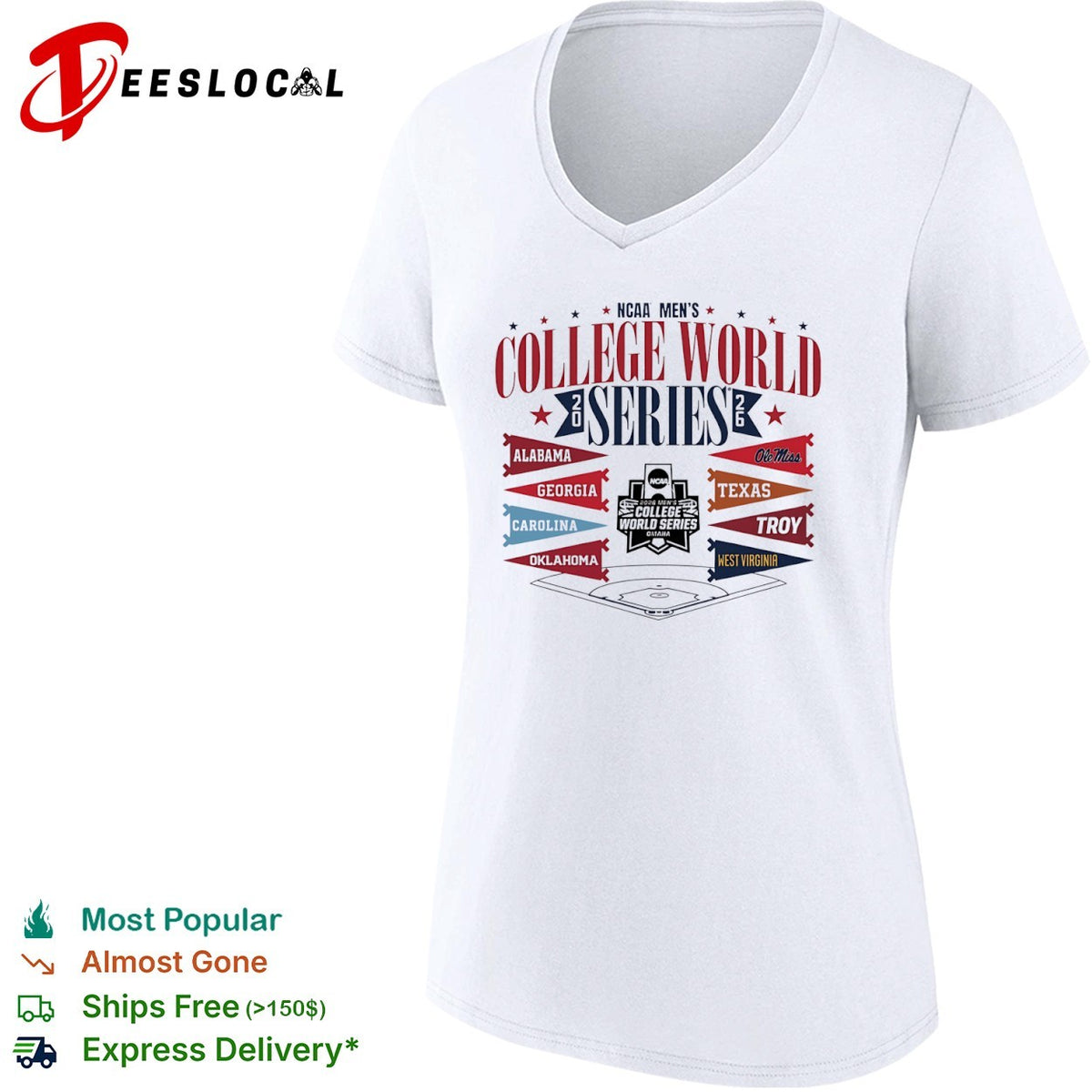 2026 NCAA College World Series Alabama Georgia Carolina Oklahoma Ole Miss shirt