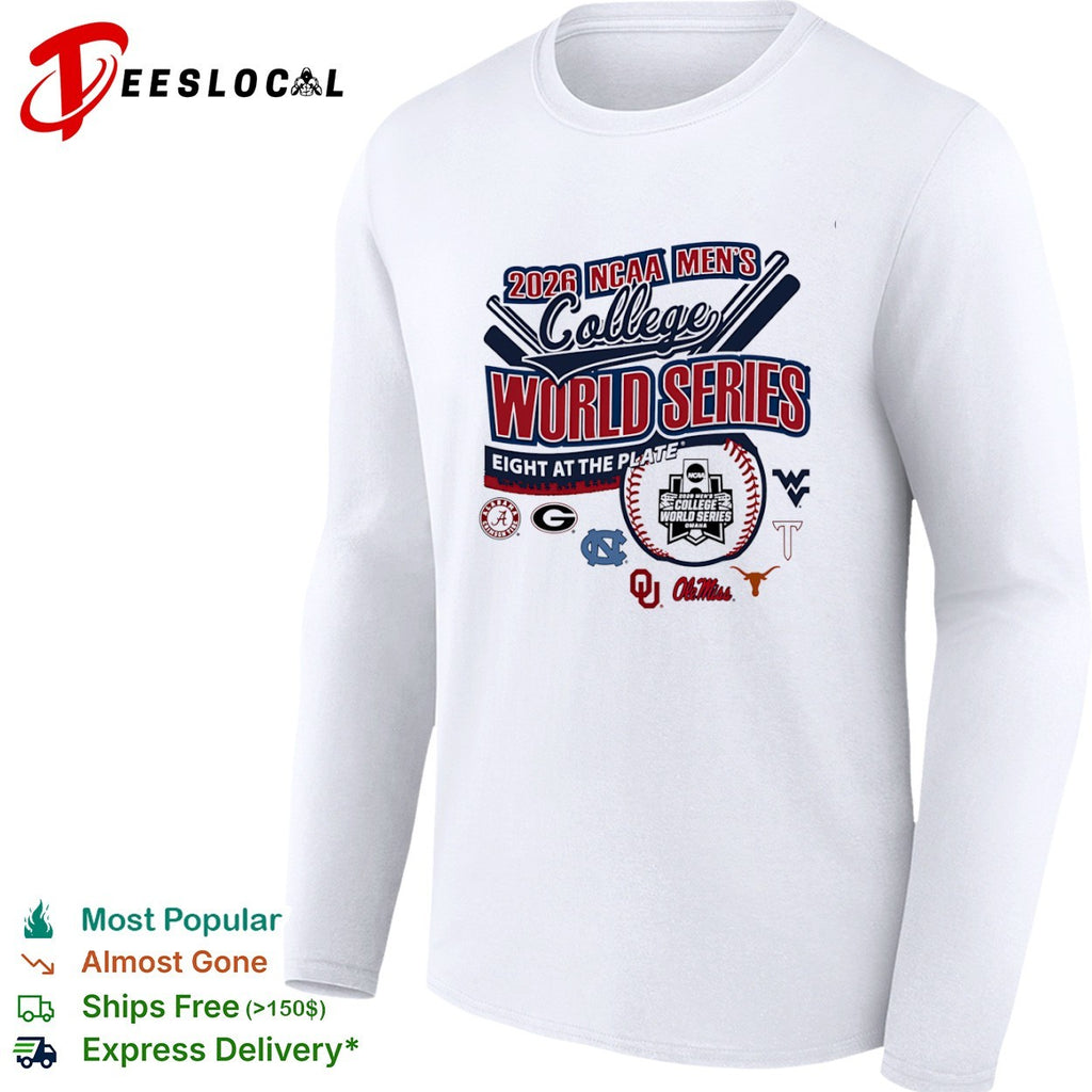 2026 NCAA College World Series Eight at the Plate Alabama Georgia North Carolina shirt
