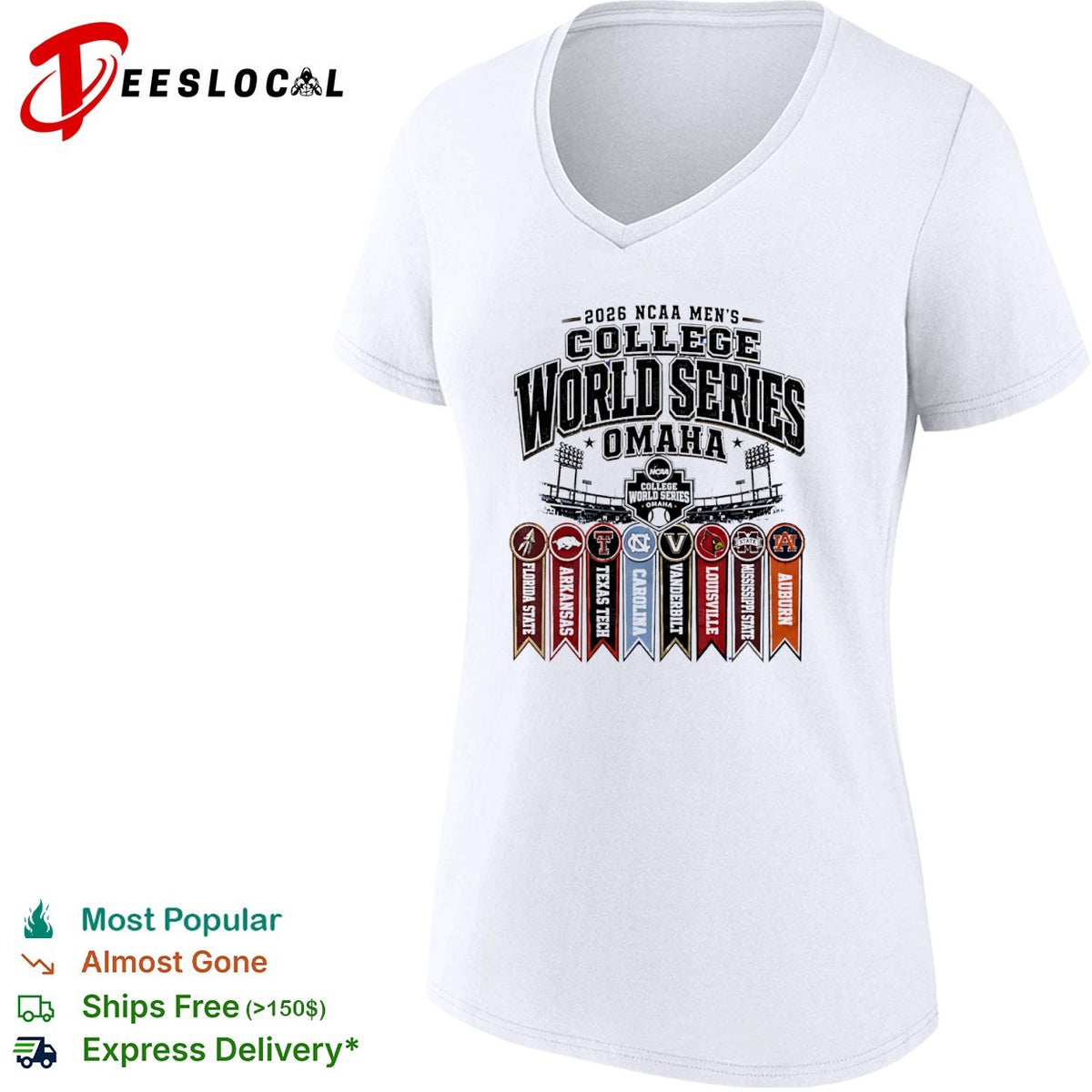 2026 NCAA College World Series Omaha Florida State Arkansas Texas Tech Carolina shirt