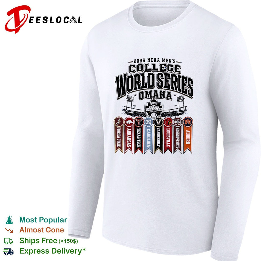 2026 NCAA College World Series Omaha Florida State Arkansas Texas Tech Carolina shirt