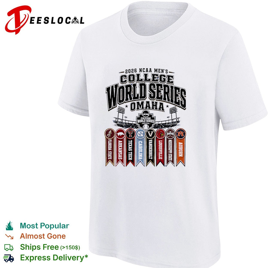 2026 NCAA College World Series Omaha Florida State Arkansas Texas Tech Carolina shirt