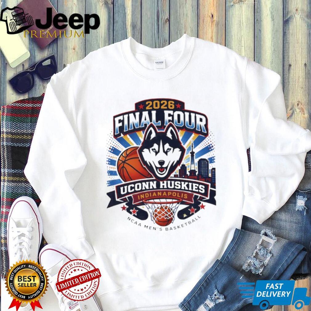 2026 NCAA Men’s Basketball Final Four UConn Huskies Indianapolis Badge T Shirt