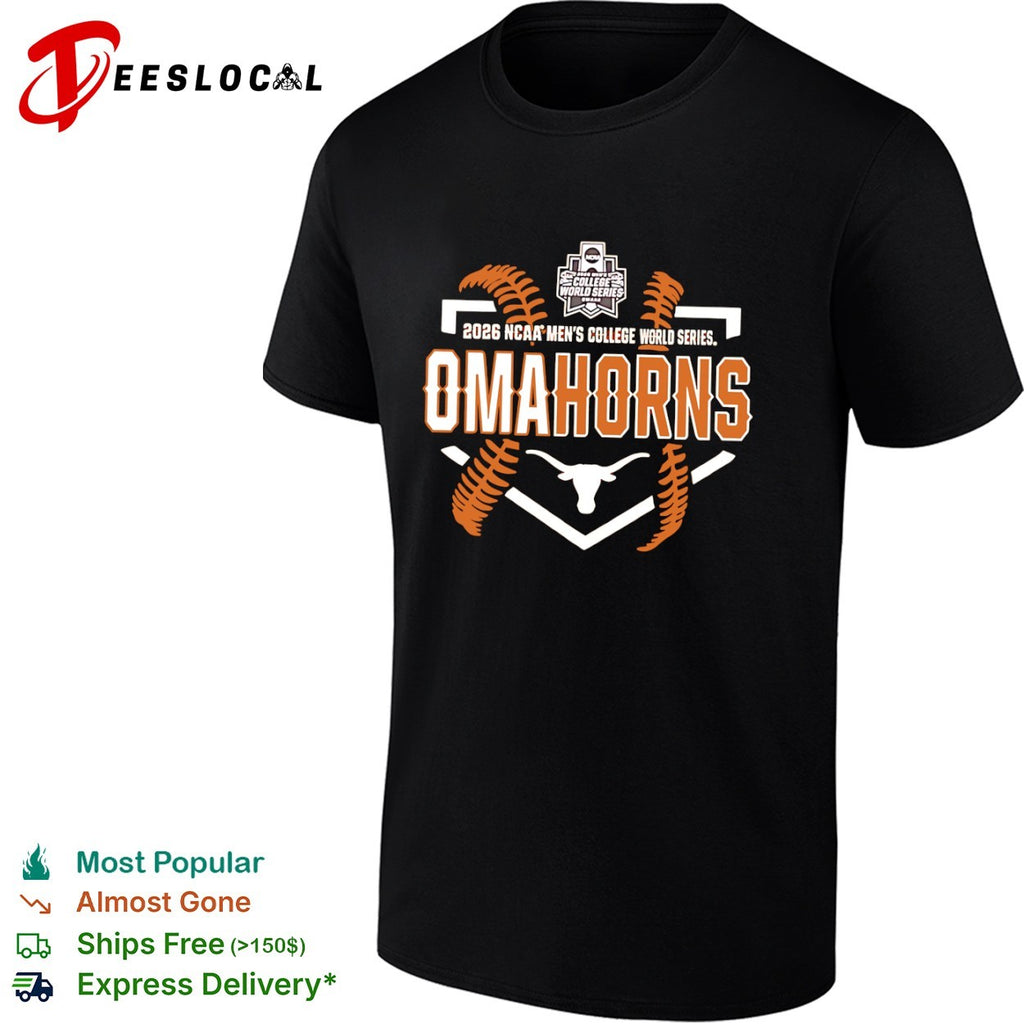 2026 NCAA Men’s College World Series Omahorns Texas Longhorns Baseball Logo shirt