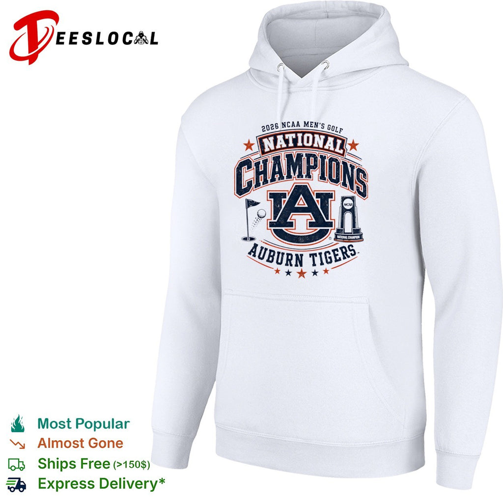 2026 NCAA Men’s Golf National Champions Auburn Tigers Logo Trophy Golf Ball shirt