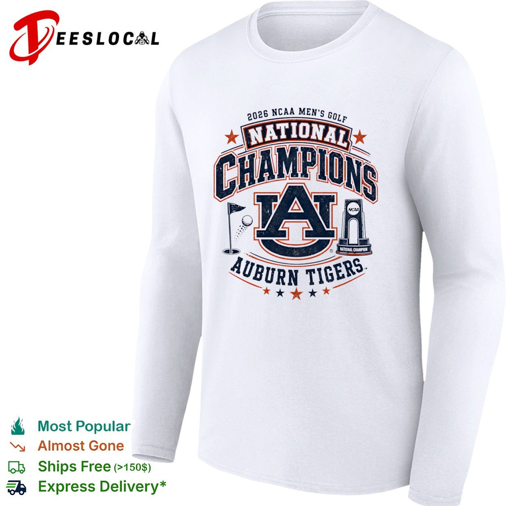 2026 NCAA Men’s Golf National Champions Auburn Tigers Logo Trophy Golf Ball shirt