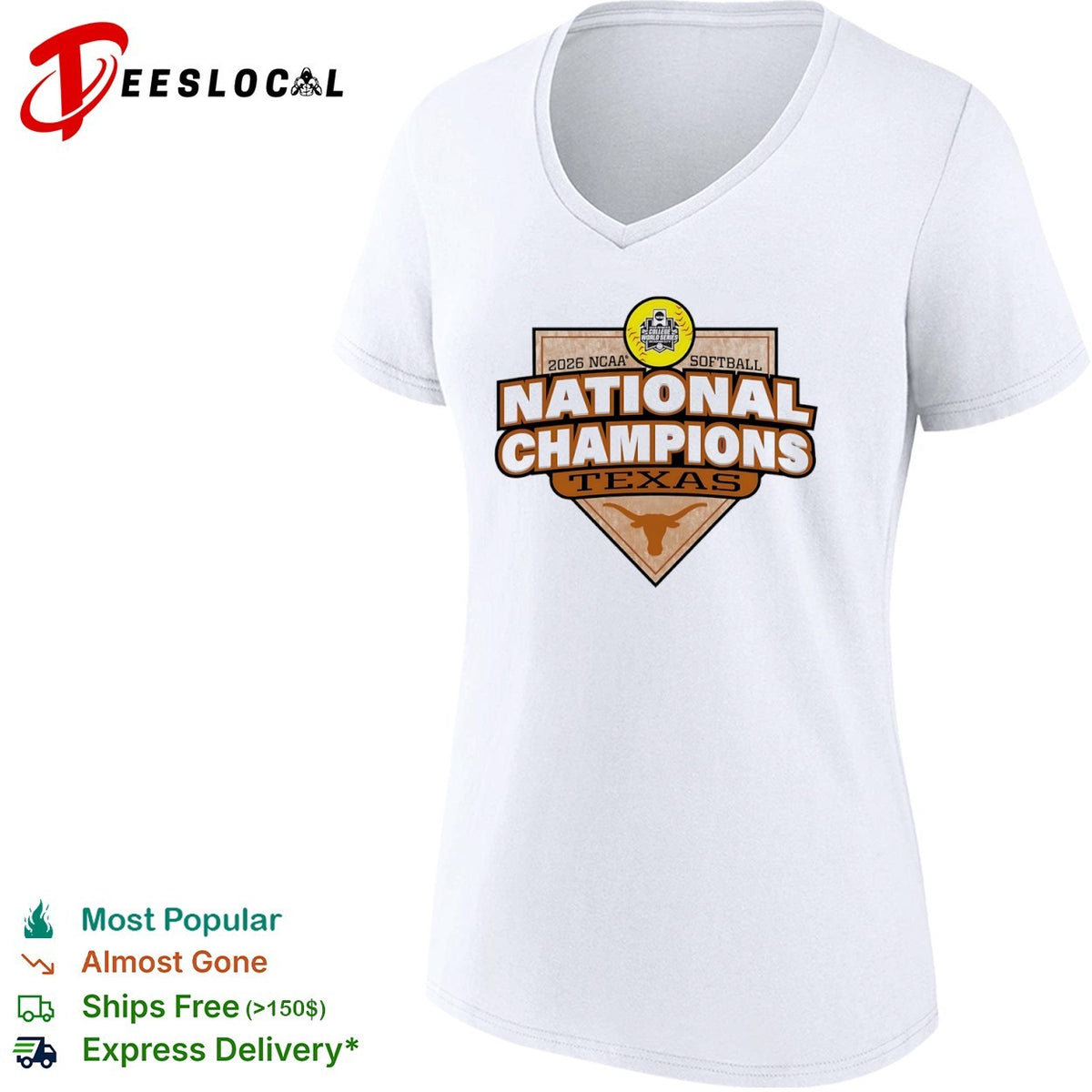 2026 NCAA Softball National Champions Texas Longhorns Women College World Series shirt