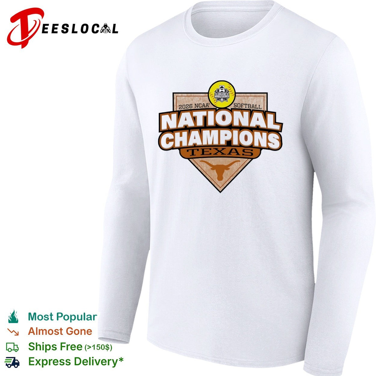 2026 NCAA Softball National Champions Texas Longhorns Women College World Series shirt