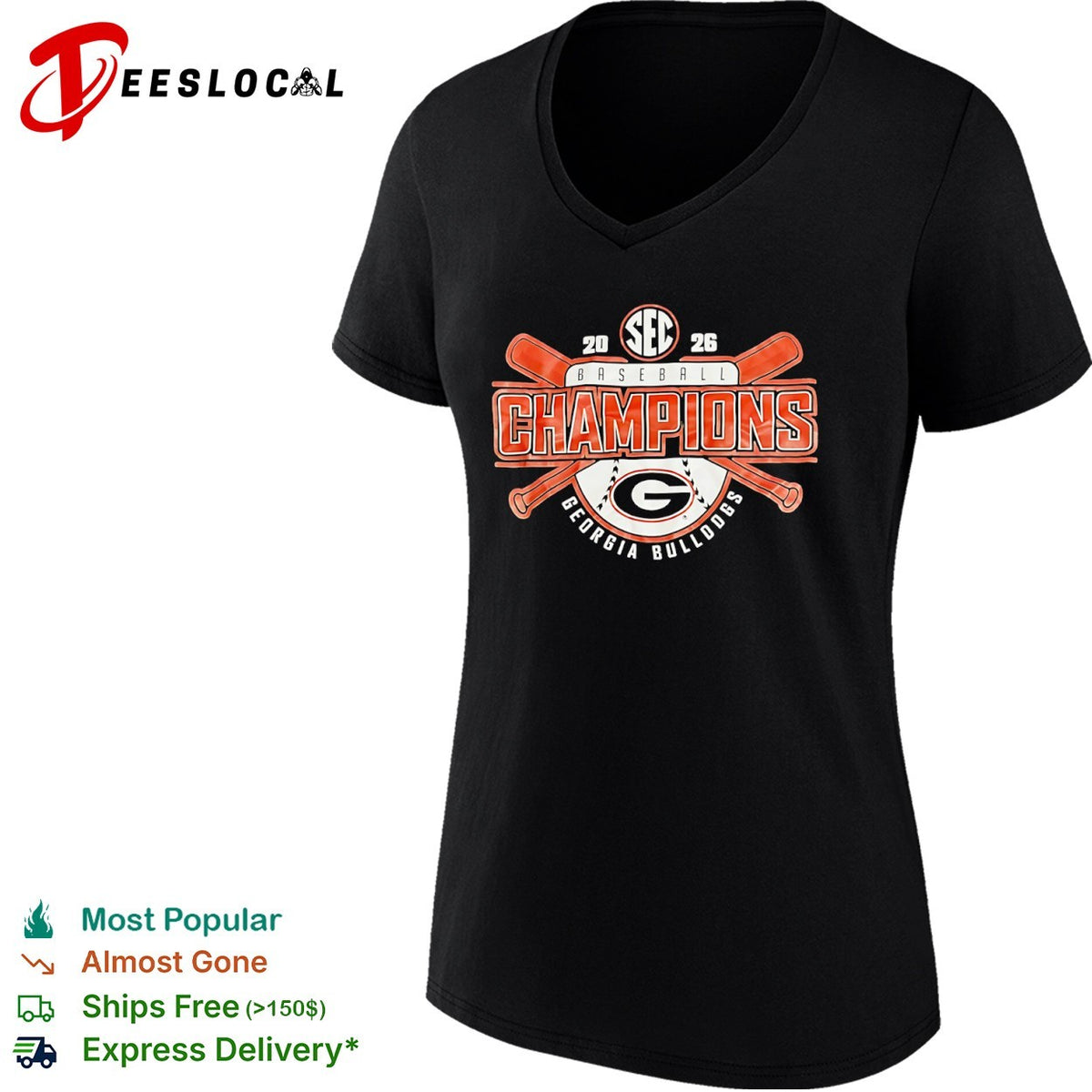 2026 SEC Baseball Champions Georgia Bulldogs shirt