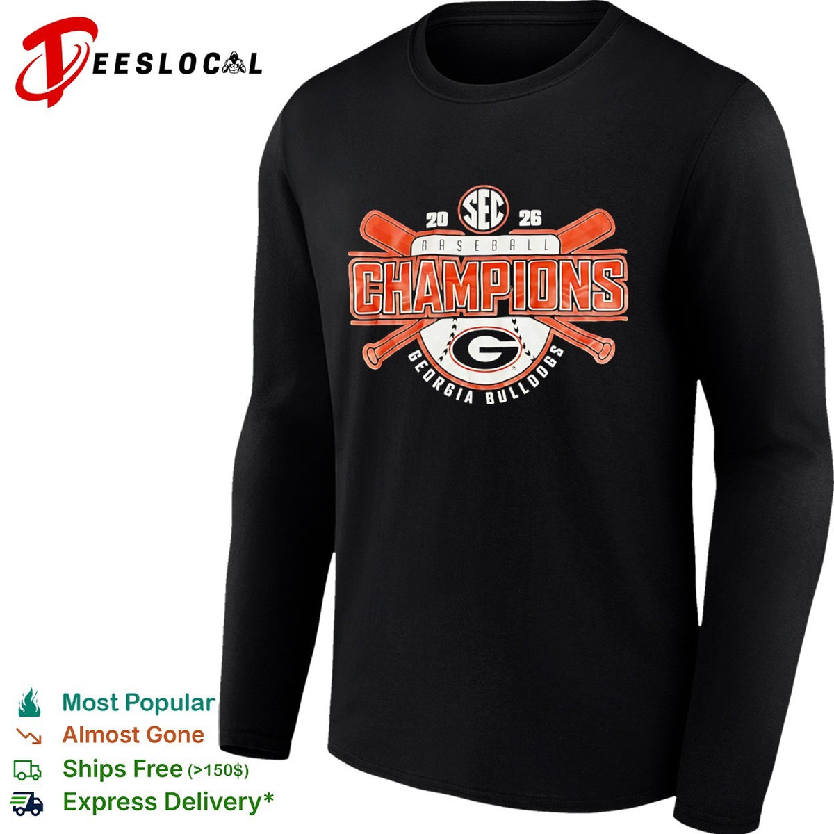 2026 SEC Baseball Champions Georgia Bulldogs shirt