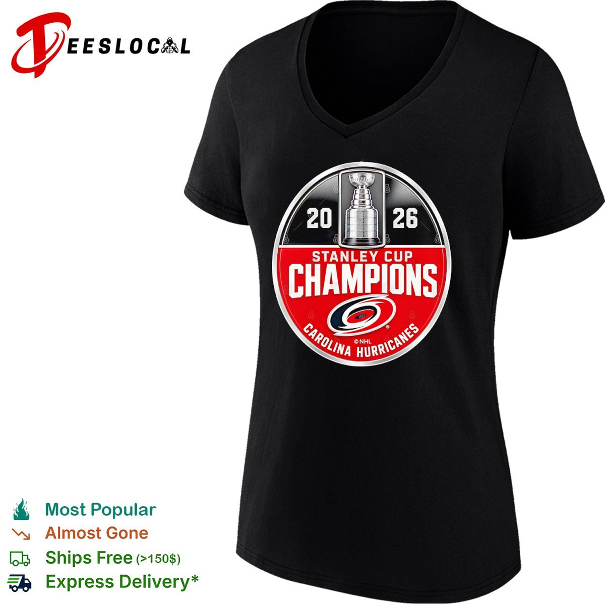 2026 Stanley Cup Champions Carolina Hurricanes logo shirt