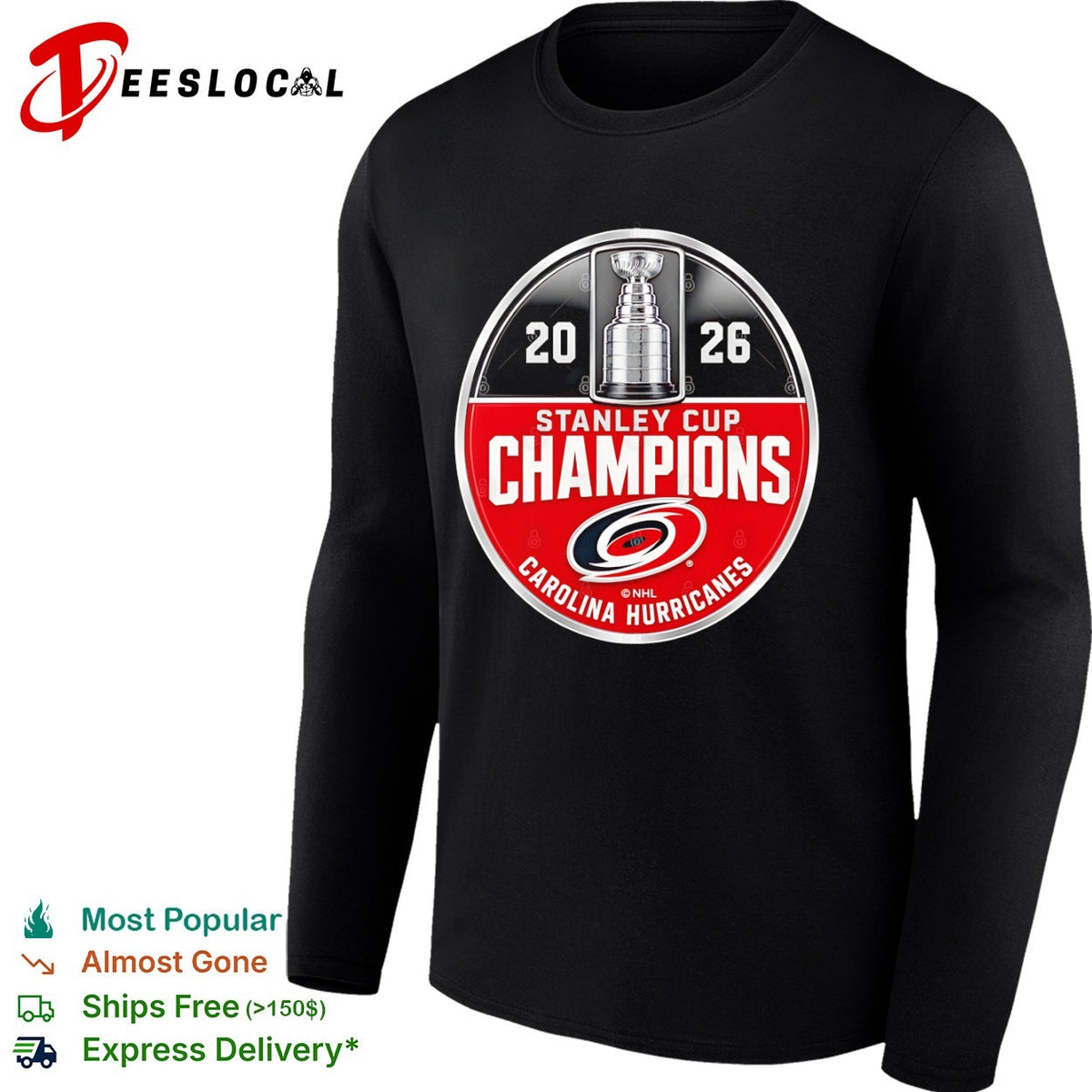 2026 Stanley Cup Champions Carolina Hurricanes logo shirt
