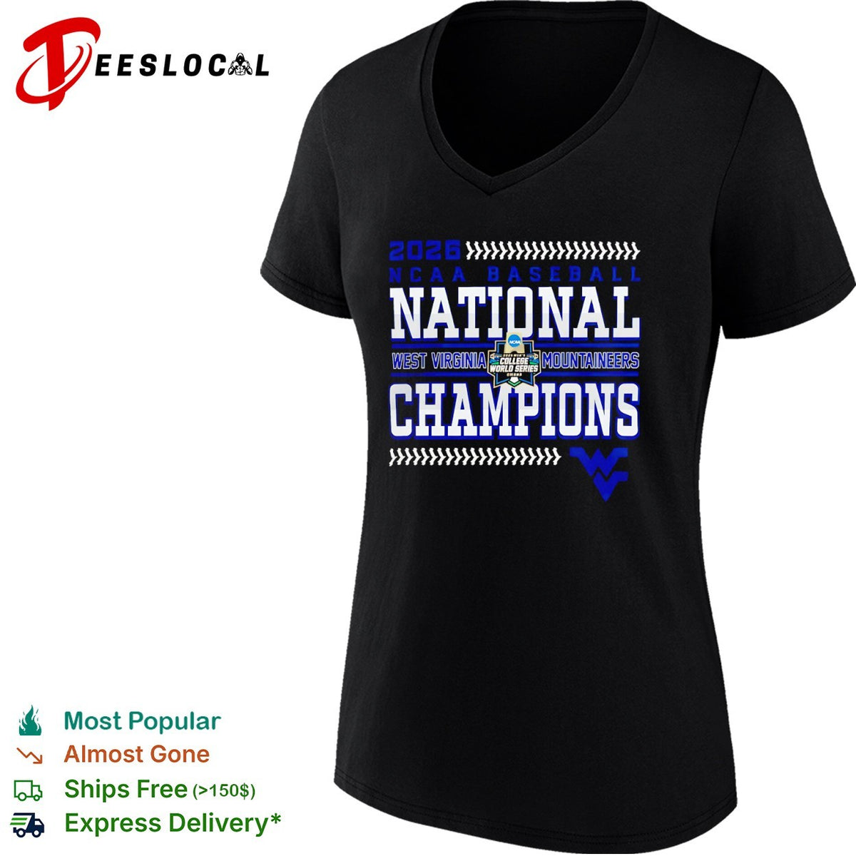 2026 West Virginia Mountaineers NCAA Baseball National Champions shirt