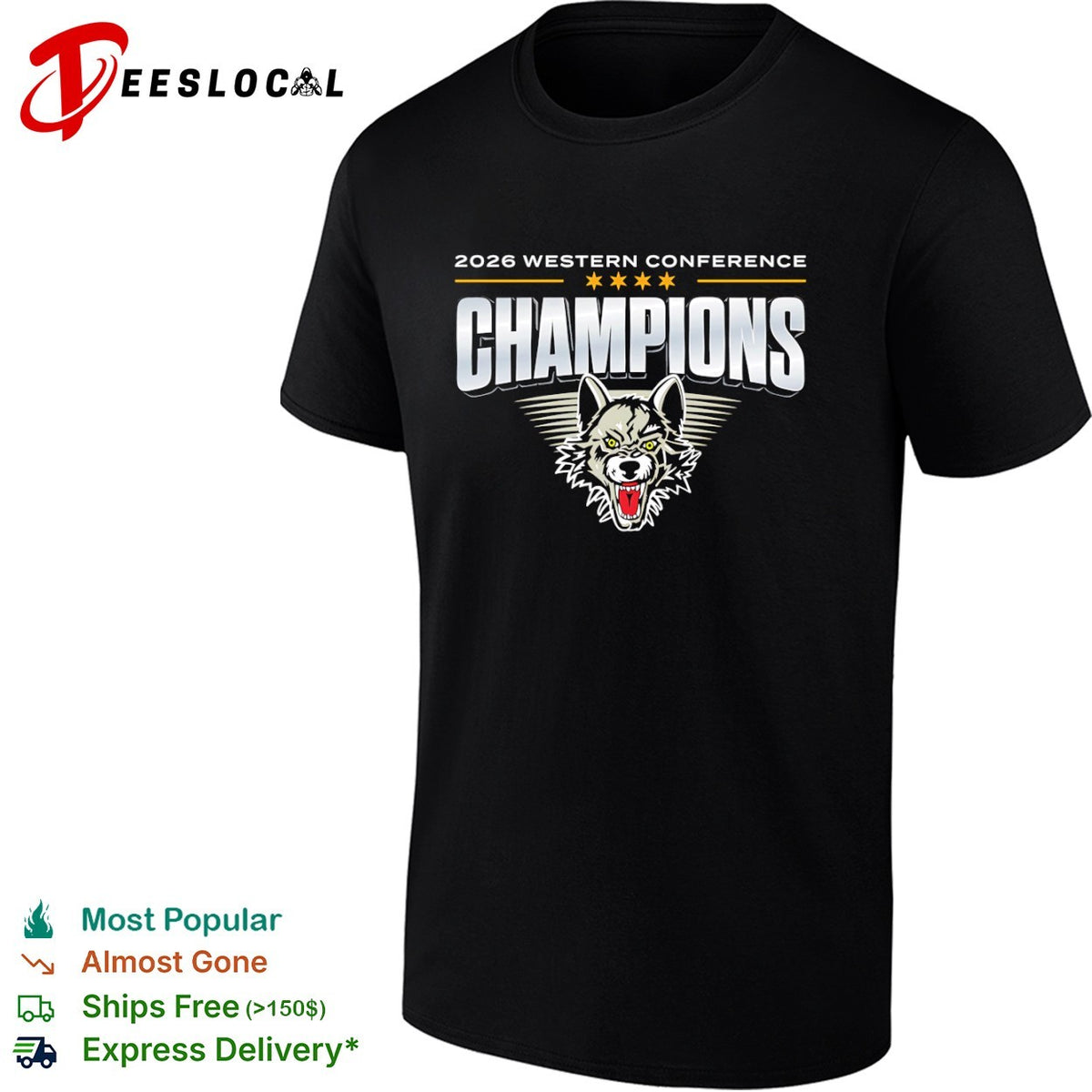 2026 Western Conference Champions Chicago Wolves Mascot Logo Basketball shirt