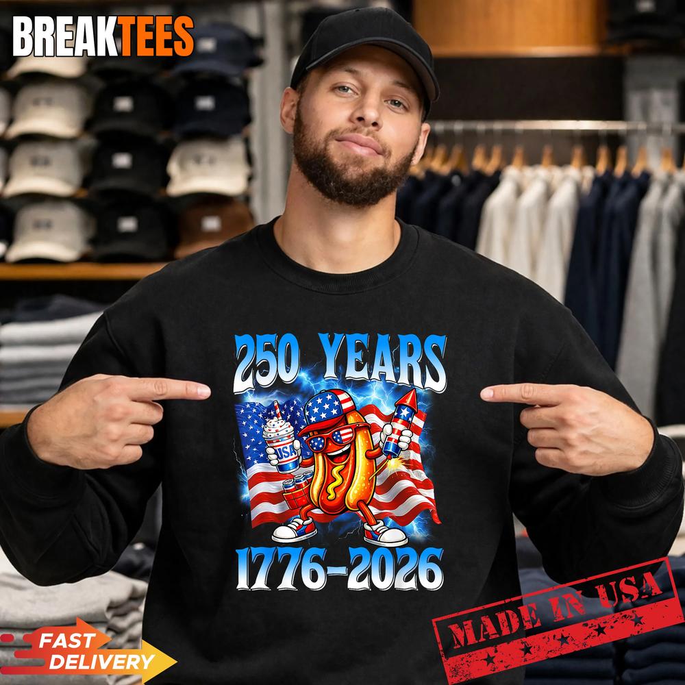 250 Years 250th Anniversary USA Patriotic 4th July Hotdog Shirt