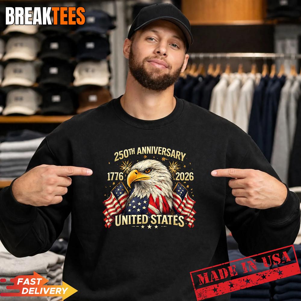 250 Years American Anniversary 1776-2026 USA Flag T-Shirt