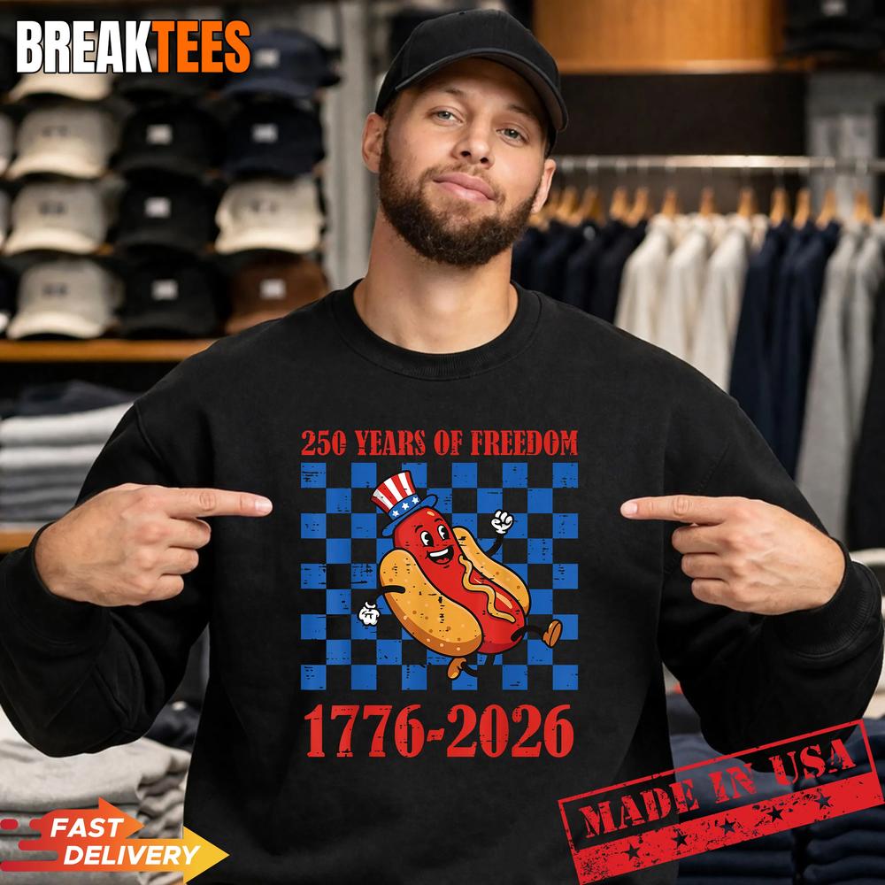 250 Years Freedom Hotdog 250th Anniversary USA T-Shirt
