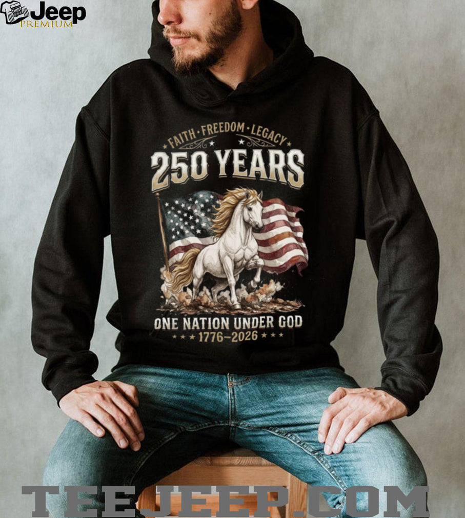 250 Years One Nation Under God Majestic American Flag Horse Shirt